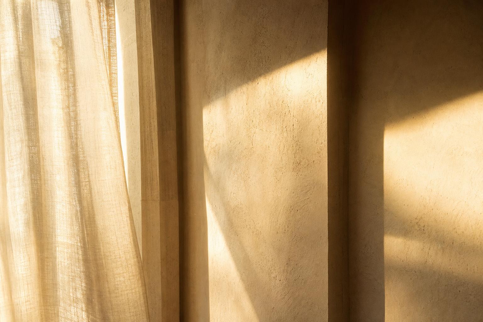 Light through a sheer linen curtain